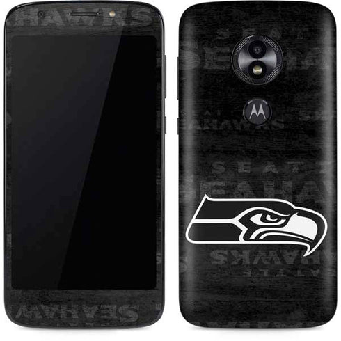 NFL Seattle Seahawks Black & White Moto E5 Play Skin